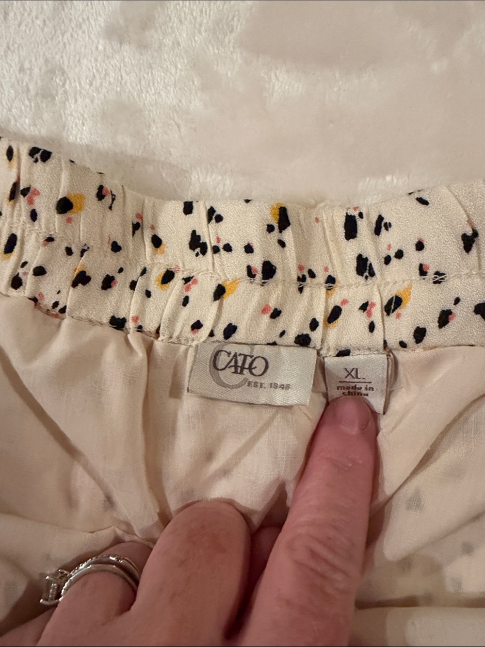 Cato Cream Skirt with Black, Pink & Yellow Speckle